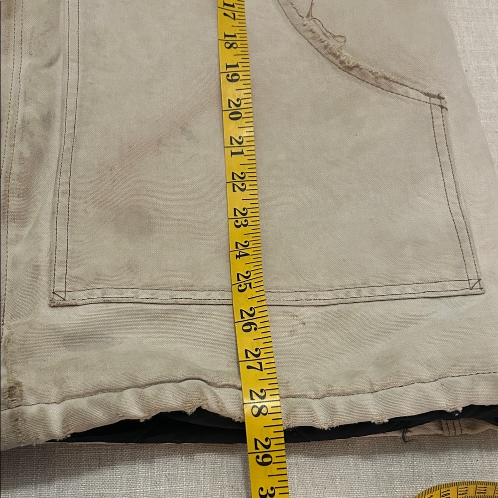 Vintage Carhartt Jacket XL Tan Thrashed Distressed Quilted Chore Barn - Picture 5 of 16